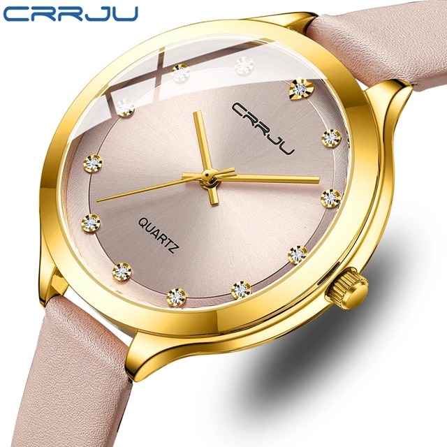 Crrju-クォーツ時計 高級ブランド ラインストーン付き 上質でチャーミング 女性用 2021コレクション
